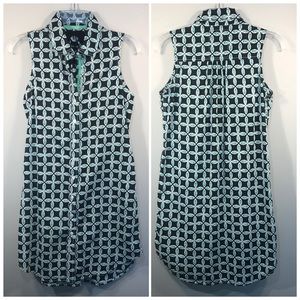 Cino | Black & Green Sleeveless Tunic Top